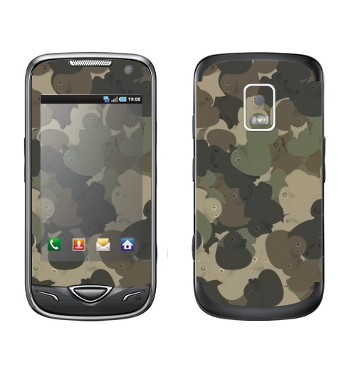 Наклейка на Телефон Samsung B7722 Камуфляж с резиновыми уточками,  купить в Москве – интернет-магазин Allskins, хаки, текстура, военные, паттерн, утка, утенок, игрушки, ванная