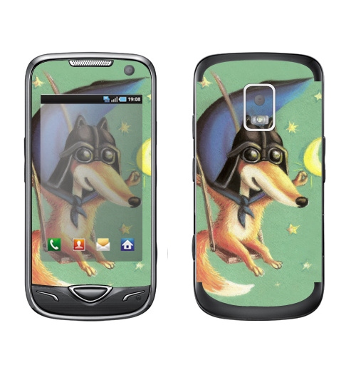 Наклейка на Телефон Samsung B7722 Дарт Лис,  купить в Москве – интернет-магазин Allskins, крутые животные, лиса, космос, месяц, звезда, Дарт Вейдер