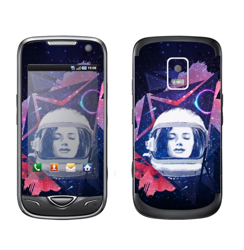 Наклейка на Телефон Samsung B7722 Когда ты просто космос,  купить в Москве – интернет-магазин Allskins, космос, девушка, звезда, музыка