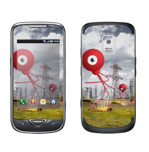 Наклейка на Телефон Samsung B7722 ВОЙНА МИРОВ,  купить в Москве – интернет-магазин Allskins, пришелец, космос, военные, миров, герберт, уэлс, марсиане