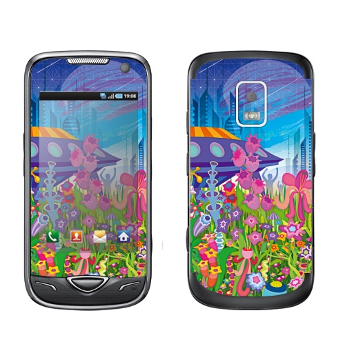 Наклейка на Телефон Samsung B7722 Тайна пятой планеты,  купить в Москве – интернет-магазин Allskins, психоделика, будущее, футуризм, цветы, космос, инопланетяне, небо, звезда, музыка