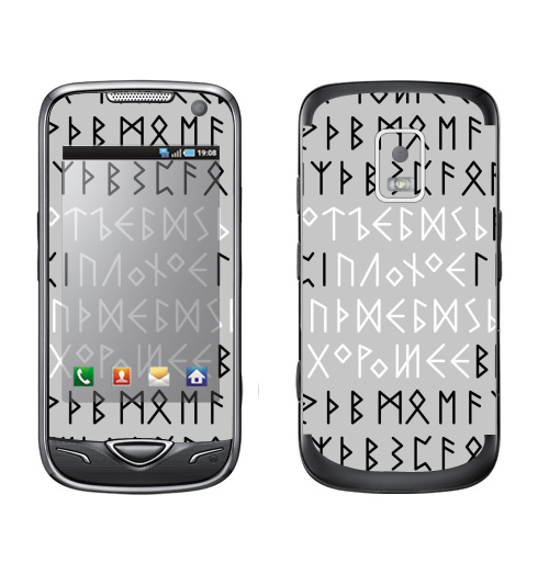 Наклейка на Телефон Samsung B7722 Руны,  купить в Москве – интернет-магазин Allskins, продажи_надписи, черно-белое, этно, магия, надписи, прикольные_надписи, остроумно, крутые надписи, 300 Лучших работ
