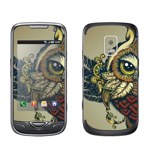 Наклейка на Телефон Samsung B7722 Совуха,  купить в Москве – интернет-магазин Allskins, милые животные, 300 Лучших работ, сова, птицы, королева, цвет