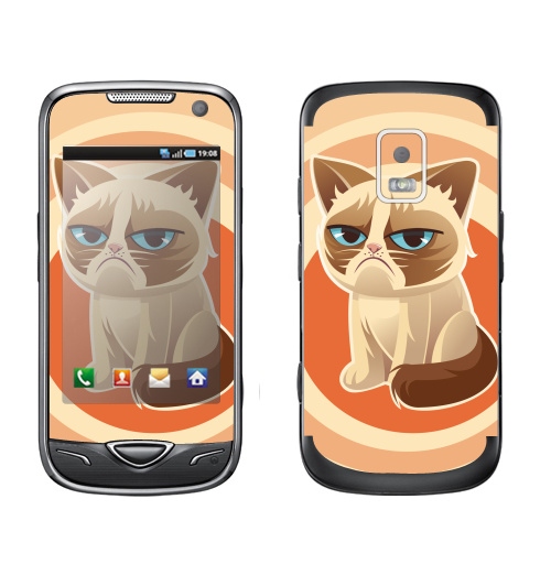 Наклейка на Телефон Samsung B7722 Сурове, грустне, котячне,  купить в Москве – интернет-магазин Allskins, милые животные, 300 Лучших работ, любовь, кошка, персонажи, женские