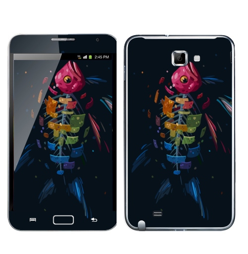 Наклейка на Телефон Samsung Galaxy Note Мистическая Рыба,  купить в Москве – интернет-магазин Allskins, подводный, рыба, сюрреализм, морская, радуга, чешуя