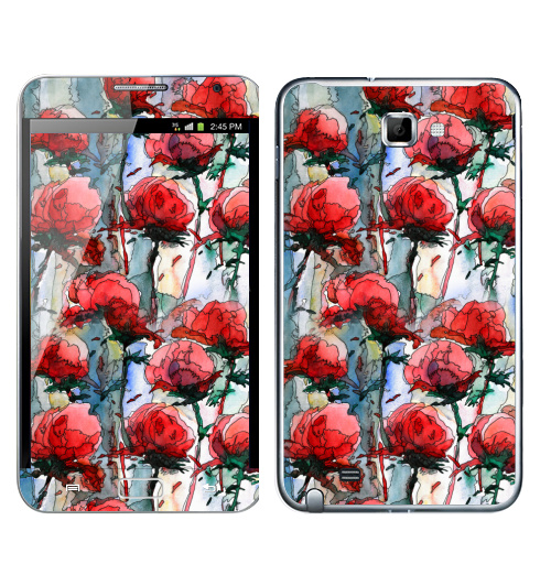 Наклейка на Телефон Samsung Galaxy Note Розы,  купить в Москве – интернет-магазин Allskins, графика, иллюстрации, композиция, цветы, фантазия, счастье