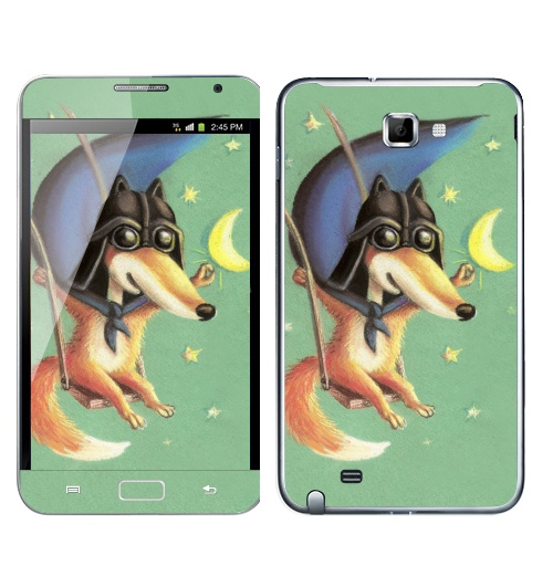 Наклейка на Телефон Samsung Galaxy Note Дарт Лис,  купить в Москве – интернет-магазин Allskins, крутые животные, лиса, космос, месяц, звезда, Дарт Вейдер