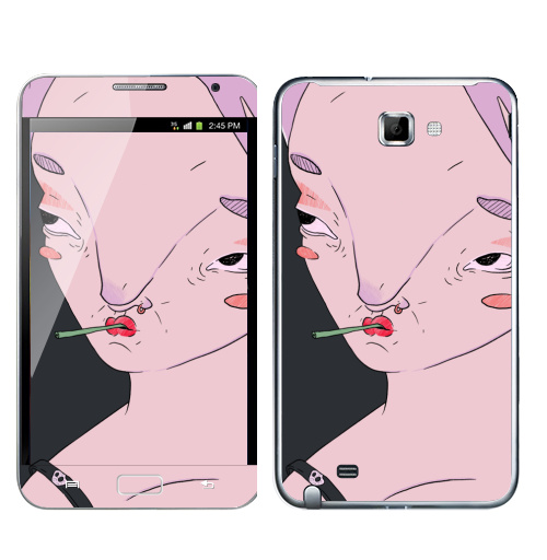 Наклейка на Телефон Samsung Galaxy Note Пузырик,  купить в Москве – интернет-магазин Allskins, девушка, глаз, лицо
