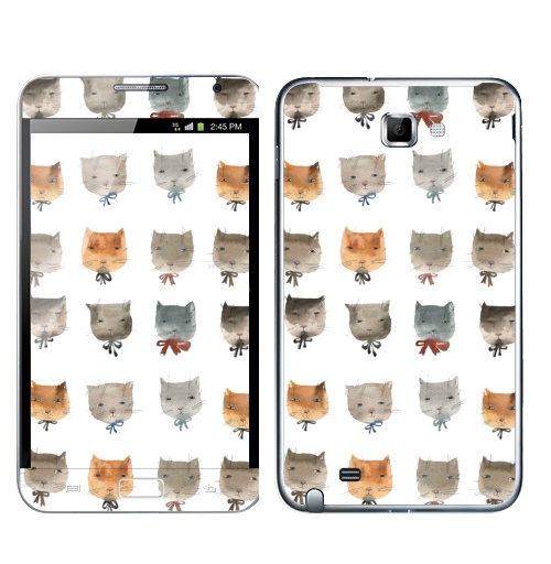 Наклейка на Телефон Samsung Galaxy Note Котитки девять,  купить в Москве – интернет-магазин Allskins, милые животные, кошка, зверушки, животные, серый, подарки, снег, лев