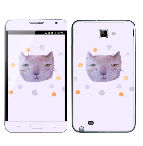 Наклейка на Телефон Samsung Galaxy Note Котик и шары,  купить в Москве – интернет-магазин Allskins, кошка, животные, подарки, снег, лев