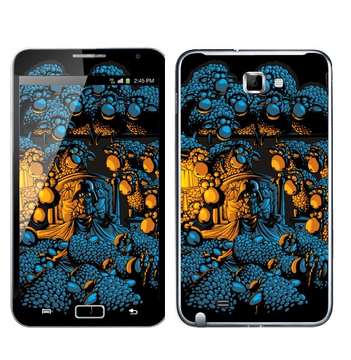 Наклейка на Телефон Samsung Galaxy Note «Бессонница»,  купить в Москве – интернет-магазин Allskins, военные, звёзды и войны, темный, синий, бессонница, овцы, дартаньян, оранжевый, желтый, голубой, 300 Лучших работ
