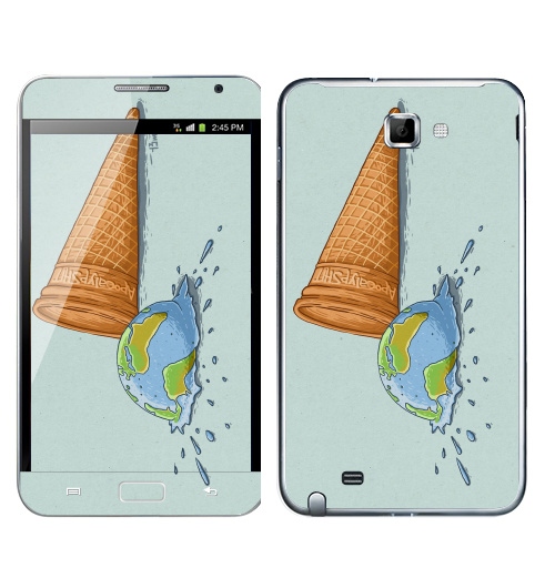 Наклейка на Телефон Samsung Galaxy Note Вот, блин!,  купить в Москве – интернет-магазин Allskins, апокалипсис, мороженое, земля, взрыв, космос, 300 Лучших работ