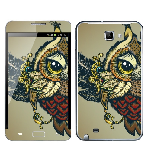 Наклейка на Телефон Samsung Galaxy Note Совуха,  купить в Москве – интернет-магазин Allskins, милые животные, 300 Лучших работ, сова, птицы, королева, цвет