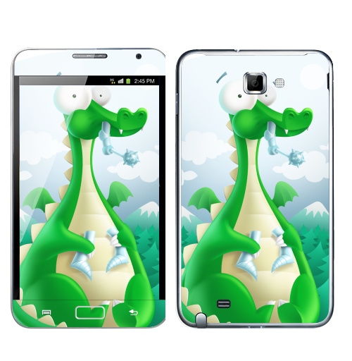 Наклейка на Телефон Samsung Galaxy Note Какой рыцарь?,  купить в Москве – интернет-магазин Allskins, женские, для_влюбленных, сказки, рыцарь, дракон, графика, жизнь, любовь, животные, динозавры
