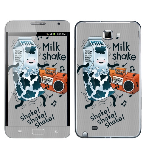 Наклейка на Телефон Samsung Galaxy Note MilkShake!,  купить в Москве – интернет-магазин Allskins, музыка, еда, ноты, танцы, коктейль, молочный