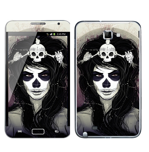 Наклейка на Телефон Samsung Galaxy Note Santa Muerte,  купить в Москве – интернет-магазин Allskins, муерте