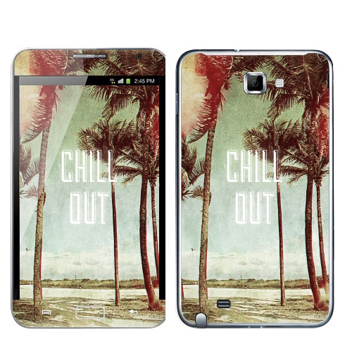 Наклейка на Телефон Samsung Galaxy Note Chil! Out,  купить в Москве – интернет-магазин Allskins, винтаж, лето, природа, пальмы, текстура, чилл