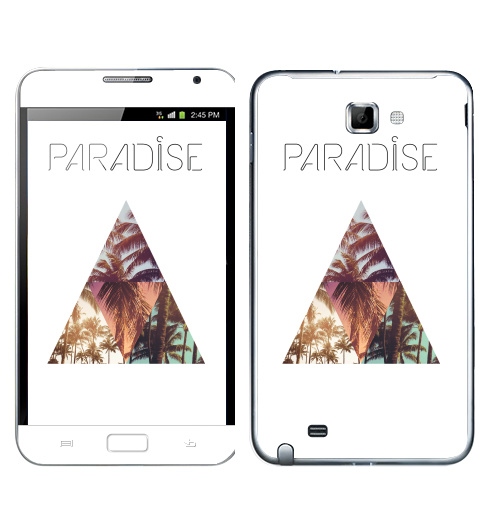 Наклейка на Телефон Samsung Galaxy Note Paradise,  купить в Москве – интернет-магазин Allskins, треугольник, абстракция, природа, рай, хипстер, пальмы, текстура