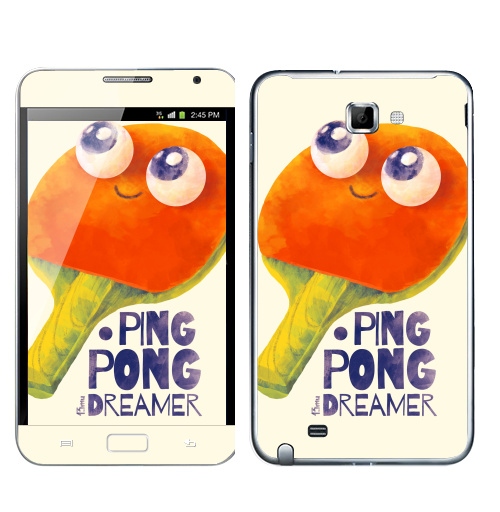 Наклейка на Телефон Samsung Galaxy Note Пинг-понг дример,  купить в Москве – интернет-магазин Allskins, пинг-понг, гики, теннис, настольный теннис, мечта, футбол, ракетка