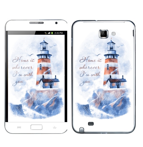 Наклейка на Телефон Samsung Galaxy Note Маяк,  купить в Москве – интернет-магазин Allskins, морская, надписи, природа, дом, маяк, надписи на английском, 300 Лучших работ