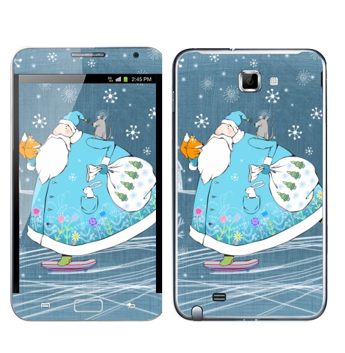Наклейка на Телефон Samsung Galaxy Note Дед Мороз на скейте,  купить в Москве – интернет-магазин Allskins, новый год, зима, мороз, дед, детские