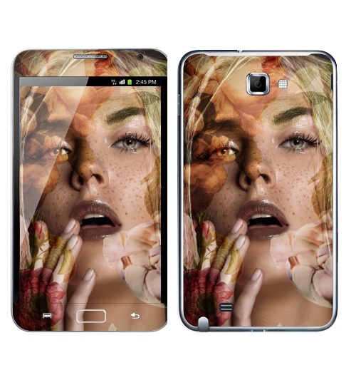 Наклейка на Телефон Samsung Galaxy Note Осенняя девушка,  купить в Москве – интернет-магазин Allskins, осень, девушка, фотография