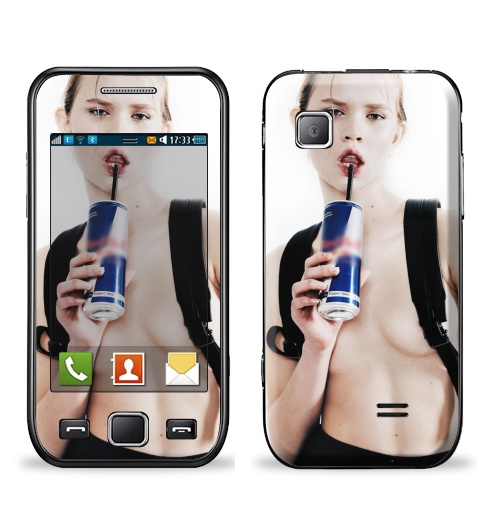 Наклейка на Телефон Samsung Wave (S5250) Девочка с трубочкой,  купить в Москве – интернет-магазин Allskins, модели, секс, фотография