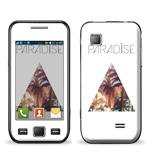 Наклейка на Телефон Samsung Wave (S5250) Paradise,  купить в Москве – интернет-магазин Allskins, треугольник, абстракция, природа, рай, хипстер, пальмы, текстура