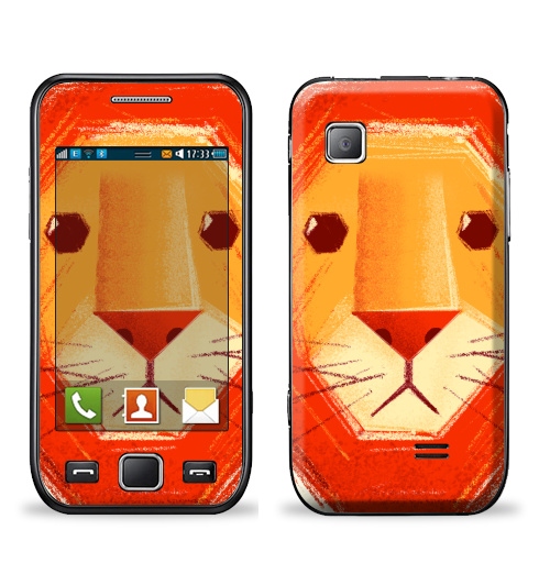 Наклейка на Телефон Samsung Wave (S5250) Грустный лев,  купить в Москве – интернет-магазин Allskins, милые животные, детские, животные, любовь, желтый, лето, оранжевый, печаль, король, грустные, печальный
