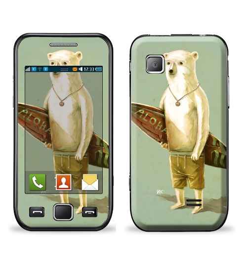 Наклейка на Телефон Samsung Wave (S5250) Алоха,  купить в Москве – интернет-магазин Allskins, серфинг, медведь, лето, 300 Лучших работ