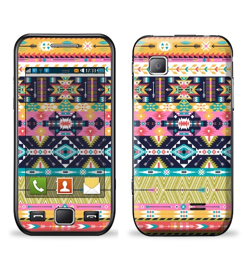 Наклейка на Телефон Samsung Wave (S5250) Декоративный орнамент в американском стили,  купить в Москве – интернет-магазин Allskins, паттерн, Мексика, текстура, навахо, модный, Перуанская, мода, текстиль