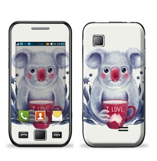 Наклейка на Телефон Samsung Wave (S5250) Любитель Австралии,  купить в Москве – интернет-магазин Allskins, милые животные, эвкалипт, животные, Австралия, чай и кофе, любовь, коала, детские