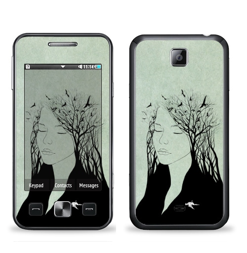 Наклейка на Телефон Samsung C6712 Star 2 Duos Чувства,  купить в Москве – интернет-магазин Allskins, птицы, любовь, девушка