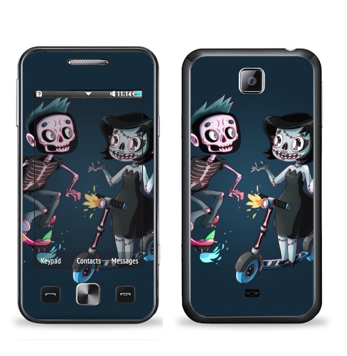 Наклейка на Телефон Samsung C6712 Star 2 Duos АНДЕД ХИПСТЕРЫ,  купить в Москве – интернет-магазин Allskins, мертвый, мертвец, зомби, девушка, скелет, скейтборд, самокат, спорт, панк