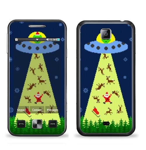 Наклейка на Телефон Samsung C6712 Star 2 Duos Похищение Санта Клауса,  купить в Москве – интернет-магазин Allskins, инопланетяне, космос, свитер, снег, олень, Санта_Клаус, новый год