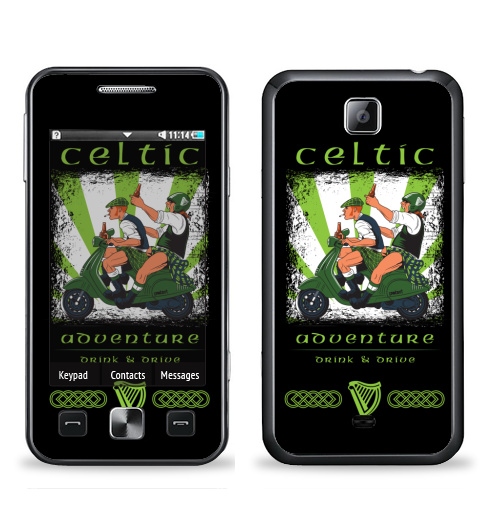 Наклейка на Телефон Samsung C6712 Star 2 Duos Кельтское приключение,  купить в Москве – интернет-магазин Allskins, Ирландия, кельт, килт, мотоцикл, приключения, алкоголь, персонажи, путешествия, отдых