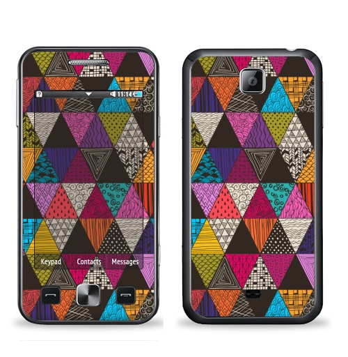 Наклейка на Телефон Samsung C6712 Star 2 Duos Пестрые треугольники,  купить в Москве – интернет-магазин Allskins, рисунки, роспись, яркий, треугольники, паттерн, узор, графика, абстракция