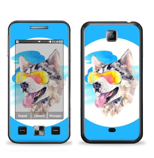 Наклейка на Телефон Samsung C6712 Star 2 Duos Хаски сноубордист,  купить в Москве – интернет-магазин Allskins, крутые животные, мило, животные, персонажи, собаки, хаски, акварель, детские, соба, милые животные
