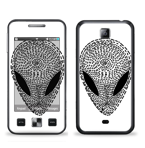 Наклейка на Телефон Samsung C6712 Star 2 Duos УФО БЛЭК,  купить в Москве – интернет-магазин Allskins, одноцветный, инопланетяне, графика, космос, черно-белое