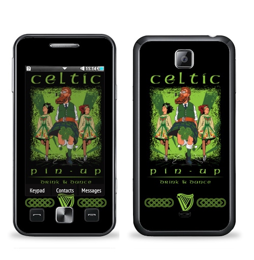 Наклейка на Телефон Samsung C6712 Star 2 Duos Кельтский пинап,  купить в Москве – интернет-магазин Allskins, сарказм, персонажи, девушка, алкоголь, пикник, танцы, Ирландия, кельт