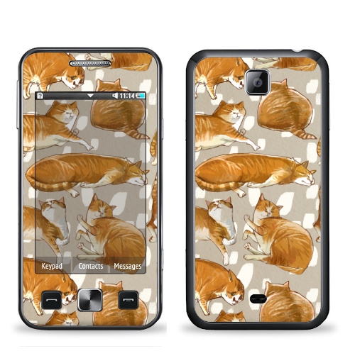 Наклейка на Телефон Samsung C6712 Star 2 Duos Паттерн с рыжими котами,  купить в Москве – интернет-магазин Allskins, кошка, паттерн, животные, забавный, детские, рыжая