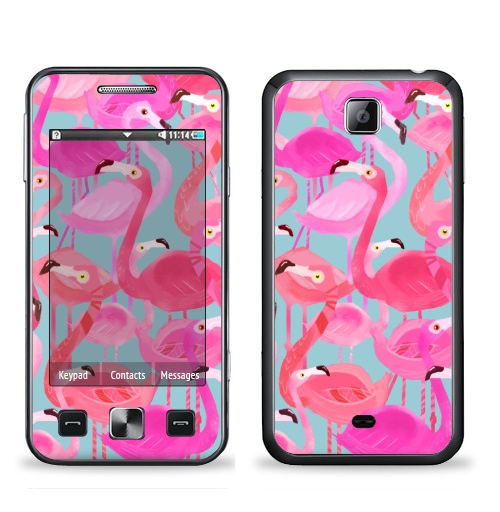 Наклейка на Телефон Samsung C6712 Star 2 Duos Фламинго Серый фон,  купить в Москве – интернет-магазин Allskins, мило, птицы, фламинго, розовый, фуксия, сердце, тропики, лето, текстура, фауна
