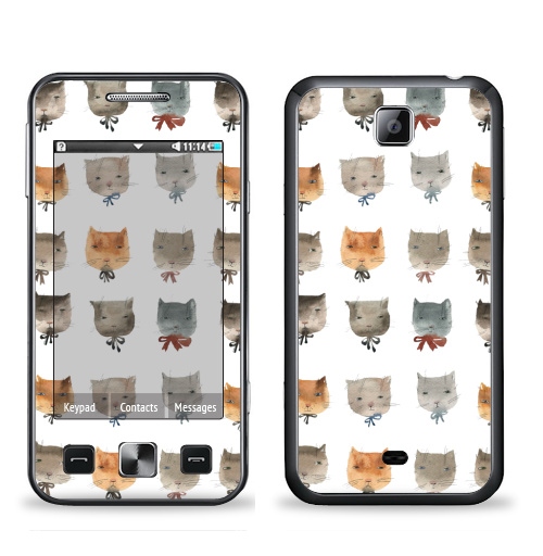 Наклейка на Телефон Samsung C6712 Star 2 Duos Котитки девять,  купить в Москве – интернет-магазин Allskins, милые животные, кошка, зверушки, животные, серый, подарки, снег, лев
