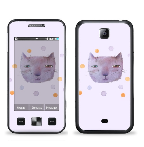 Наклейка на Телефон Samsung C6712 Star 2 Duos Котик и шары,  купить в Москве – интернет-магазин Allskins, кошка, животные, подарки, снег, лев