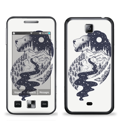 Наклейка на Телефон Samsung C6712 Star 2 Duos Таинственный лев,  купить в Москве – интернет-магазин Allskins, лев, зодиак, лес, татту, ночь, луна, звезда, горы, река