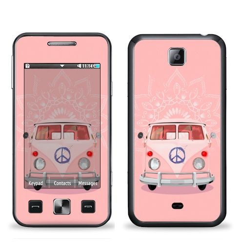 Наклейка на Телефон Samsung C6712 Star 2 Duos Розовый Хиппи Автобус,  купить в Москве – интернет-магазин Allskins, автомобиль, автобус, хиппи, винтаж, ретро, Фольксваген, фольцваген, розовый, бохо