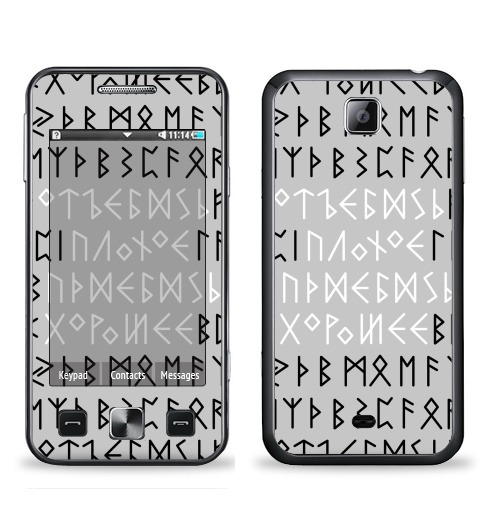 Наклейка на Телефон Samsung C6712 Star 2 Duos Руны,  купить в Москве – интернет-магазин Allskins, продажи_надписи, черно-белое, этно, магия, надписи, прикольные_надписи, остроумно, крутые надписи, 300 Лучших работ