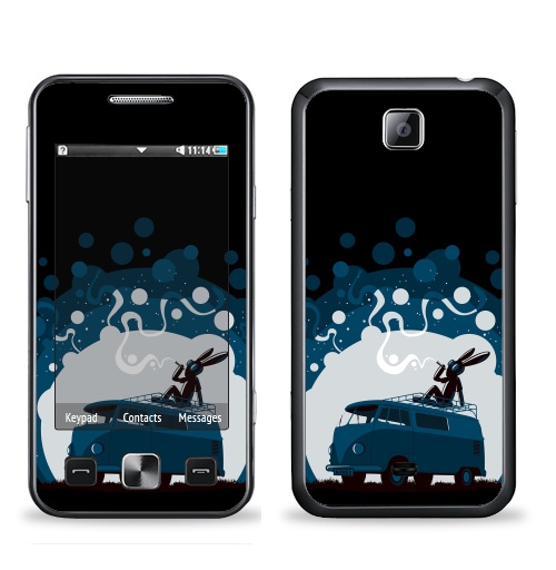 Наклейка на Телефон Samsung C6712 Star 2 Duos Night Scene '11,  купить в Москве – интернет-магазин Allskins, 300 Лучших работ, крыша, sfsf, синий, заяц, дым, ночь, Фольксваген, черный