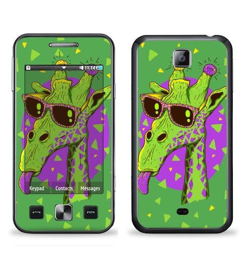 Наклейка на Телефон Samsung C6712 Star 2 Duos Жирафео,  купить в Москве – интернет-магазин Allskins, фиолетовый, животные, лампа, лето, очки, хипстер, Эцилопп, зеленый, 300 Лучших работ, милые животные