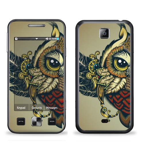 Наклейка на Телефон Samsung C6712 Star 2 Duos Совуха,  купить в Москве – интернет-магазин Allskins, милые животные, 300 Лучших работ, сова, птицы, королева, цвет